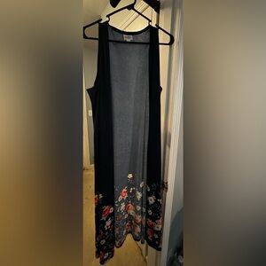 LuLaRoe Blue Floral Long Vest